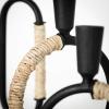 imageSullivans Modern Looped Taper Candle Holder Set of 3 Black Natural Decorative Candle Holders for Table Centerpiece Perfect for Home Decor Weddings Dinning and Gifts