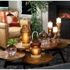 imageSullivans Retro Wood Pillar Candle Holder Set of 3 Natural Wood Decorative Candle Holders for Table Centerpiece Perfect for Home Decor Weddings Dinning and Gifts
