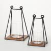imageSullivans 1375quot Triangular Wire Frame Lanterns  Set of 2 Multicolor Decorative Candle Holders Mantle and Tabletop Dcor