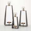 imageSullivans 20quot Tapered Framed Candle Holders  Set of 3 Multicolor Decorative Candle Holders Mantle and Tabletop Dcor