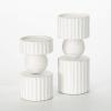 imageSullivans Candle Holder Candle Holder Set of 2 12quot White Metal Pillar Candle Dcor Rustic Farmhouse Home Dcor Office Dcor Indoor Outdoor Fireplace Shelf Tabletop Mantle Decoration