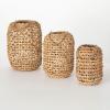 imageSullivans Candle Holder Rattan Lantern Candle Holder Set of 3 16quot Natural Woven Rattan Pillar Candle Dcor with Handle Rustic Home Dcor Office Indoor Outdoor Shelf Tabletop Mantle Decoration