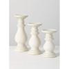 imageSullivans White Pillar Candle Holders Set of 3 Modern Farmhouse Decor Cement ampamp Ceramic Various Sizes 12quot 975quot 8quot H for Kitchen Bathroom Office