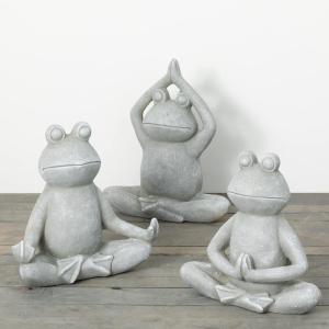 imageSullivans 17quot Yoga Frog Garden Statue  Set of 3 Gray
