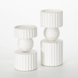 imageSullivans Candle Holder Candle Holder Set of 2 12quot White Metal Pillar Candle Dcor Rustic Farmhouse Home Dcor Office Dcor Indoor Outdoor Fireplace Shelf Tabletop Mantle Decoration