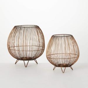 imageSullivans Reed Basket Candleholder Set of 2 Candle Holders Lantern Candle Holders Living Room Bedroom Office Decor