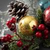 imageSullivans 16quot Shiny Ball Frosted Pine Pick Greenery Flower Plant Dcor for Bouquet Vase Filler Christmas Home Decoration for Mantels Doorways and Windows