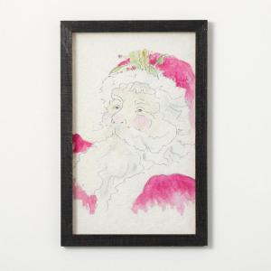 imageSullivans Wood Framed Watercolor Santa Canvas Wall Art 195quot x 30quot Rustic Vintage Farmhouse Artwork Decoration Perfect for Office Living and Dining Rooms Wall Art Decor for the Holidays