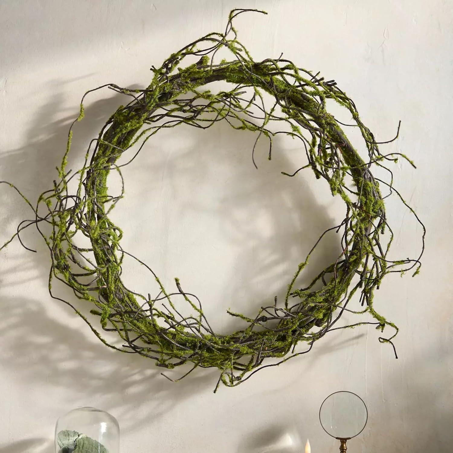 imageSullivans 265 Inch Moss and Twig Wreath Spring Summer Artificial Everyday Mossy Front Door Indoor ampamp Outdoor Wreaths for Door Entryway Porch Dcor Great DIY Starter