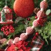 imageSullivans 64Foot Red ampamp White Striped Herringbone Ball Garland Artificial Greenery Seasonal Holiday Decor Perfect for Weddings Fireplace Mantels Dining and Living Room