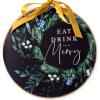 imageSullivans 6quot Black Botanical Christmas Disc Ornaments  Set of 3  Home for The Holidays  Christmas Tree Ornaments  Black Ornaments  Black Floral Christmas Decor