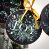 imageSullivans 6quot Black Botanical Christmas Disc Ornaments  Set of 3  Home for The Holidays  Christmas Tree Ornaments  Black Ornaments  Black Floral Christmas Decor