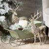 imageSullivans Champagne Rustic Deer Figurine Winter Statues Set of 2 Home Decor for Living Room Bookshelf Shelf Decor Accents Figurines for Office Table or Desk
