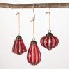 imageSullivans Striped Finial Ornament  Set of 3  Home for The Holidays  Christmas Tree Ornaments  Red Christmas Ornaments  Vintage Glass