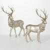 imageSullivans Champagne Rustic Deer Figurine Winter Statues Set of 2 Home Decor for Living Room Bookshelf Shelf Decor Accents Figurines for Office Table or Desk