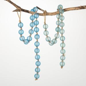 imageSullivans 325 ft Blue and Green Beaded Glass Ball Garland Set of 2 Artificial Greenery Versatile Garland Decor for All Seasons Perfect for Weddings Fireplace Mantels Dining and Living RoomsBlue and Green