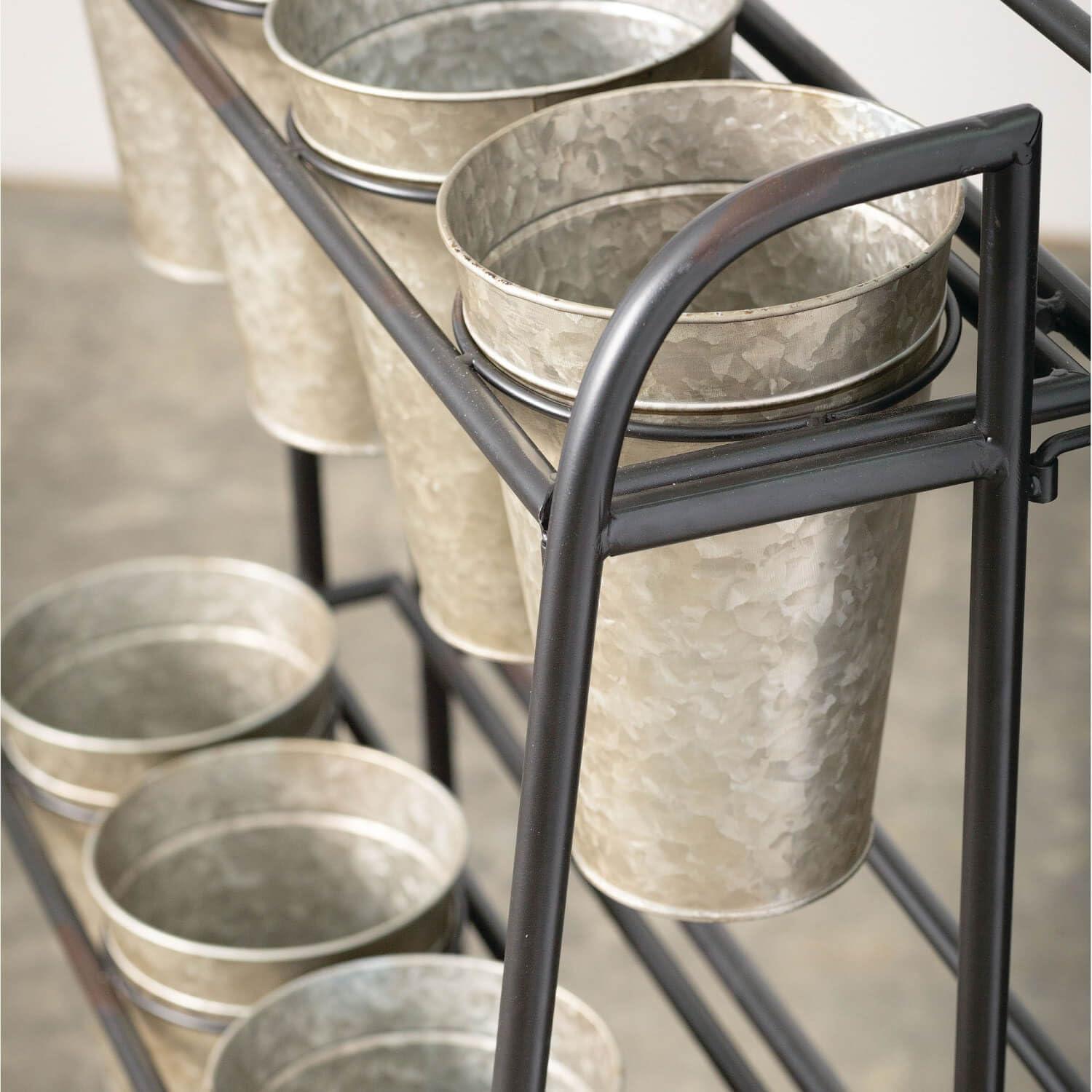 imageSullivans Bucket Floral Pick Display Metal Vases Wholesale Showcase for Plants Indoor and Outdoor Planters Garden Decor Porch and Patio Decor Spring Decor