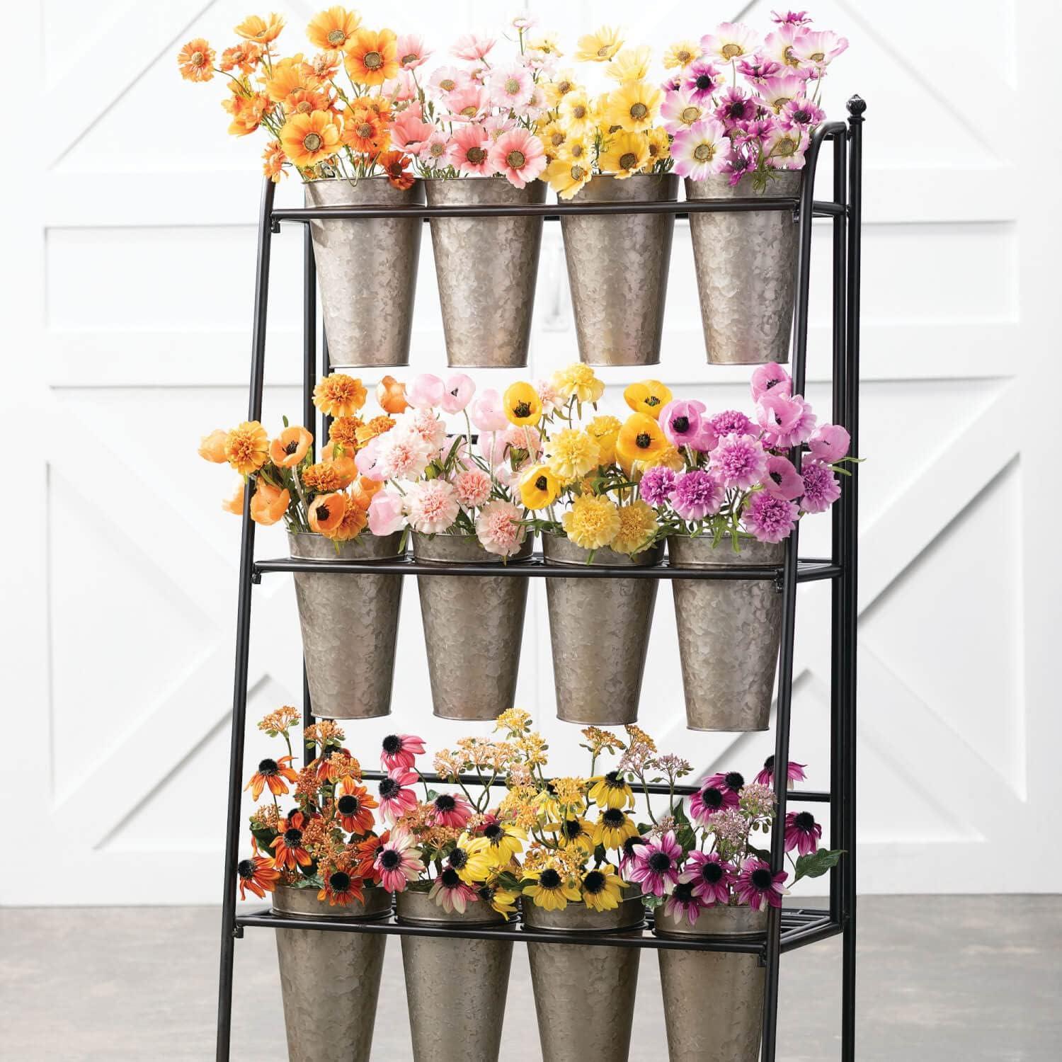 imageSullivans Bucket Floral Pick Display Metal Vases Wholesale Showcase for Plants Indoor and Outdoor Planters Garden Decor Porch and Patio Decor Spring Decor