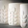 imageSullivans Modern Leaf Cream Pots  Set of 3 Indoor Planter Pot Kitchen Living Room and Office Home Dcor