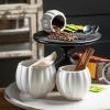 imageSullivans White Ribbed Container  Set of 3 Indoor Planter Pot Kitchen Living Room and Office Home Dcor