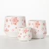 imageSullivans Christmas Snowflake Holiday Planter Trio Christmas Decorations Christmas Decor Holiday Decor Red 3 inches Tall
