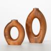 imageSullivans Hollow Wooden Donut Vase Set of 2 Mango Wood Vase Pack of Two for Tabletop Coffee Table Dcor Counter Top Home Dcor Office Shelf Fireplace Mantel Decorations