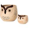imageSullivans Kitschy Brown Owl Planter  Set of 2 Indoor Planter Pot Kitchen Living Room and Office Home Dcor