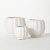 imageSullivans White Ribbed Container  Set of 3 Indoor Planter Pot Kitchen Living Room and Office Home Dcor