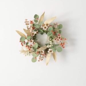 imageSullivans 135 Inch Rust Flower Eucalyptus Ring Spring and Summer Artificial Wreath Everyday Candle Rings Mini Door Wreaths Indoor ampamp Outdoor Wreaths Door Entryway Porch Dcor