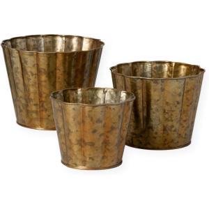 imageSullivans Bronze Metal Bucket Planter Set of 3