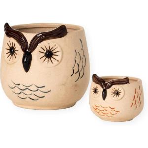 imageSullivans Kitschy Brown Owl Planter  Set of 2 Indoor Planter Pot Kitchen Living Room and Office Home Dcor
