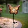 imageSullivans 39quot Copper Butterfly Ground Spike Solar Powered Light for Outside Garden Decorative Landscape Yard Stakes Outdoor Solar Light Yard Accessories