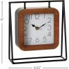 imageSullivans Black Metal Framed Wood Desk Clock Black Cage Design with Wood Details Perfect for Modern Workspaces Bookshelf Decor in Home or Office