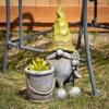 imageSullivans Grey Stone Design Gnome with Pail Planter IndoorOutdoor Statue Lawn Ornament Perfect for Patio Garden Decor Yard Backyard or Porch