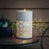 imageSullivans Home Dcor Tabletop Fountain White Speckled Moroccan Design 12quot Pierced Metal Auto Pump LED Indoor Outdoor Table Dcor Office Shelf Mantel Decorations Garden Patio Outdoor Decor