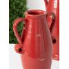 imageSullivans Red Glazed Ceramic Classic Design Urn Vase with Curl Handles Set of 2 Table Centerpiece Pedestal Vases for Flowers Perfect for Wedding Home Office Kitchen Decor