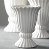imageSullivans White Glossy Ceramic Classic Fluted Ribbed Design Urn Vase Set of 3 Table Centerpiece Pedestal Vases for Flowers Perfect for Wedding Home Office Kitchen Decor