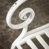 imageSullivans White Metal Design Backrest Garden Bench 2Person Patio Park Bench Slated Seat Perfect for Patio Porch or Garden Decor