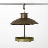 imageSullivans Grey Metal Hanging Umberella Roof Bird Feeder Bath Bowl Decoration for Outdoor Birdwatching Perfect for Garden Yard Deck and Patio
