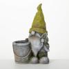 imageSullivans Grey Stone Design Gnome with Pail Planter IndoorOutdoor Statue Lawn Ornament Perfect for Patio Garden Decor Yard Backyard or Porch
