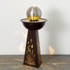 imageSullivans Home Dcor Garden Dcor Water Fountain Outdoor 375quot Auto Pump Copper Gazing Ball Butterfly Pierced Metal Design LED Outdoor Water Fountain Decorations Patio Dcor
