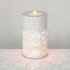 imageSullivans Home Dcor Tabletop Fountain White Speckled Moroccan Design 12quot Pierced Metal Auto Pump LED Indoor Outdoor Table Dcor Office Shelf Mantel Decorations Garden Patio Outdoor Decor