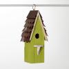 imageSullivans Rustic Green Birdhouse with Copper Roof 1425Inch Bird Feeder Birdwatching Decoration for Outdoor Garden Yard Deck and Patio