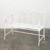 imageSullivans White Metal Design Backrest Garden Bench 2Person Patio Park Bench Slated Seat Perfect for Patio Porch or Garden Decor