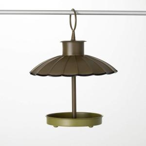 imageSullivans Grey Metal Hanging Umberella Roof Bird Feeder Bath Bowl Decoration for Outdoor Birdwatching Perfect for Garden Yard Deck and Patio