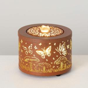 imageSullivans Home Dcor Tabletop Fountain Copper Butterfly ampamp Mushroom Pierced Metal Design 525quot Auto Pump LED Indoor Outdoor Table Dcor Office Shelf Mantel Decorations Garden Patio Outdoor Decor