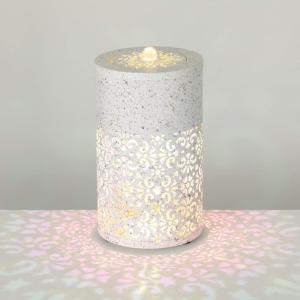 imageSullivans Home Dcor Tabletop Fountain White Speckled Moroccan Design 12quot Pierced Metal Auto Pump LED Indoor Outdoor Table Dcor Office Shelf Mantel Decorations Garden Patio Outdoor Decor
