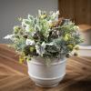 imageSullivans Frosted Mixed Jingle Bell and Pinecone Orb Artificial Fake Flower Lifelike Bouquet Centerpiece for Home Office Weddings and Gifts Decor