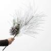 imageSullivans Snow Flocked Pine and Pinecone Spray Artificial Fake Flower Lifelike Bouquet Centerpiece for Home Office Weddings and Gifts Decor