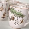 imageSullivans White Ceramic Christmas Cozy Mug Set of 4 Holiday Hot Chocolate Coffee Latte Tea Cups Perfect for Holiday Gifts
